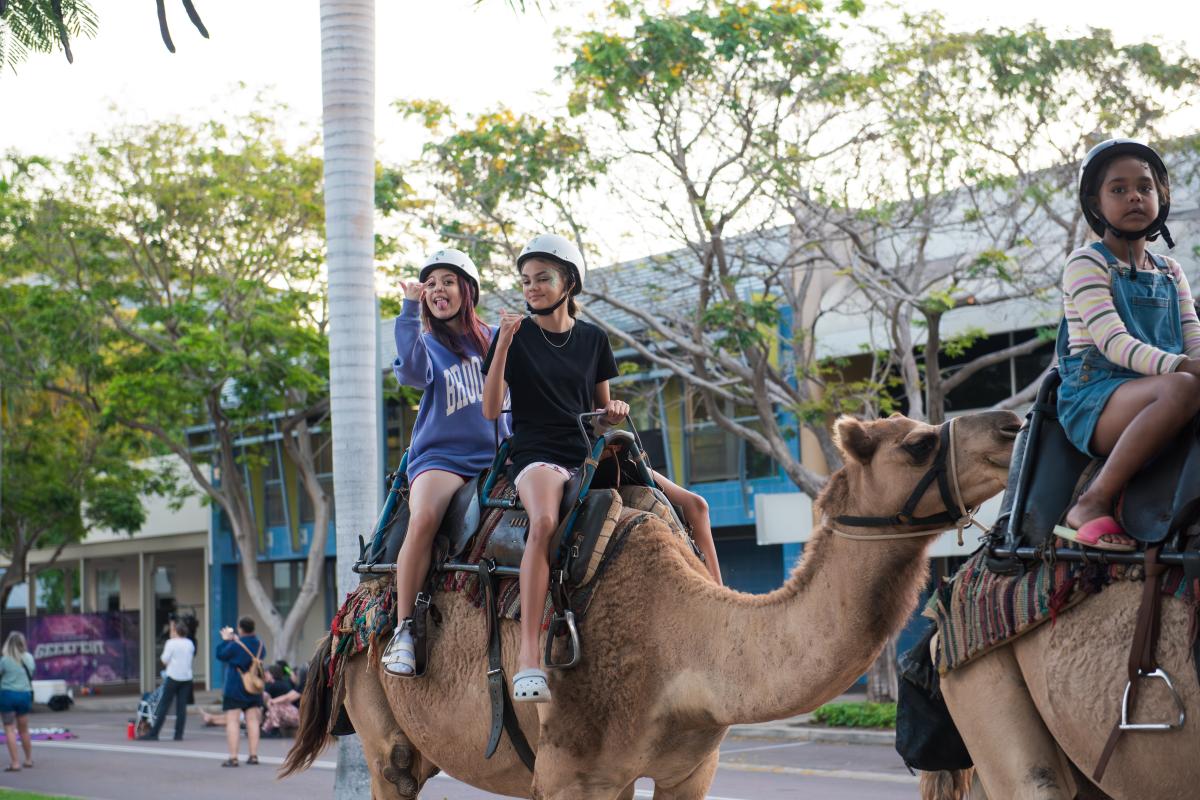 Kids at camel