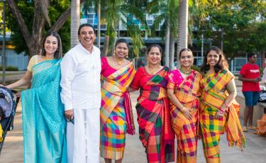 a group of people in traditional cultural dress at an event in Palmerston 2025