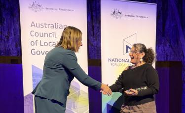 Image: Mayor Athia Pascoe-Bell accepting award