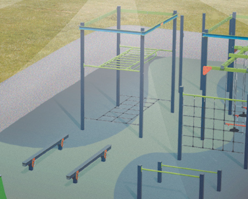 Hobart Park Ninja Obstacle Park Render