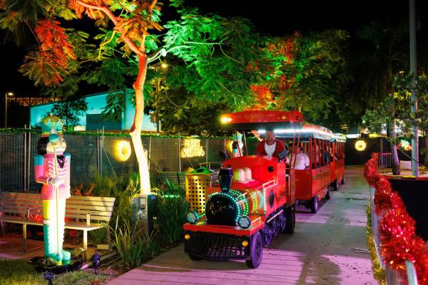 Image: express train going through Goyder Sqaure 