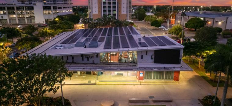 Image of Library aerial take from above Goyder Square