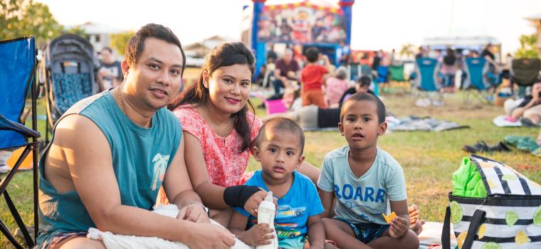 A young family at the Flicnics event