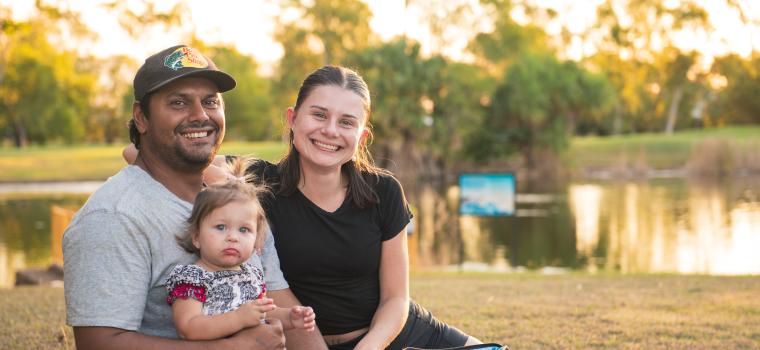 Image of family at live at the lake