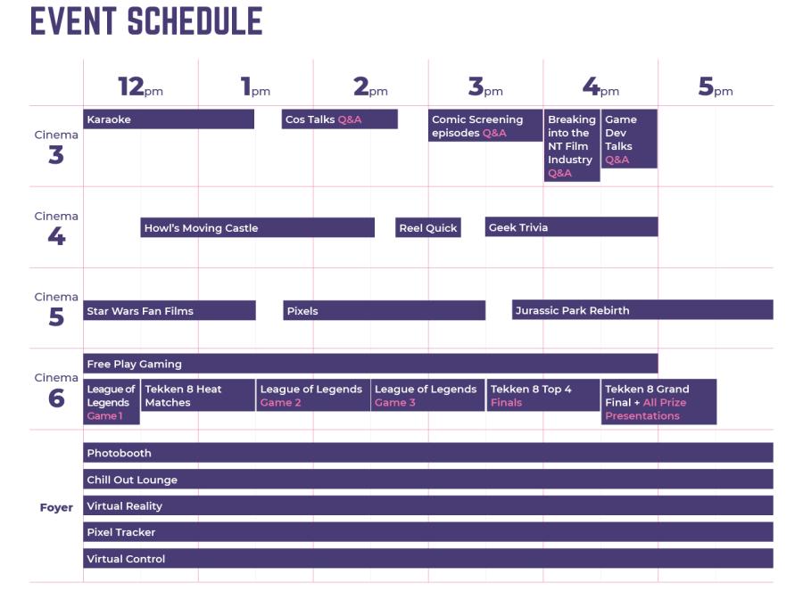 image: schedule of Day 2: Geekfest Top End