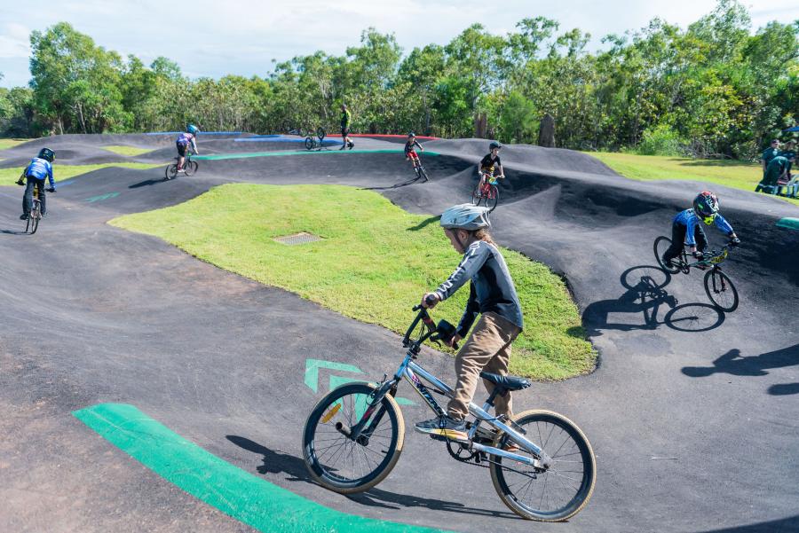 Bikes on Zuccoli Pump Track 